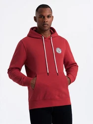 OMBRE Kapuzenshirt Herren-Känguru-Sweatshirt im College-Stil Rot/Dunkelrot/Bordeaux