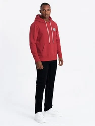 OMBRE Kapuzenshirt Herren-Känguru-Sweatshirt im College-Stil Rot/Dunkelrot/Bordeaux