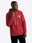 OMBRE Kapuzenshirt Herren-Känguru-Sweatshirt im College-Stil Rot/Dunkelrot/Bordeaux