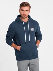 OMBRE Kapuzenshirt Herren-Känguru-Sweatshirt im College-Stil Dunkelblau/Blau/Hellblau