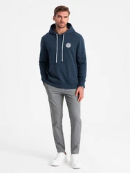 OMBRE Kapuzenshirt Herren-Känguru-Sweatshirt im College-Stil Dunkelblau/Blau/Hellblau