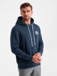 OMBRE Kapuzenshirt Herren-Känguru-Sweatshirt im College-Stil Dunkelblau/Blau/Hellblau