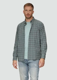Langarmhemd Regular Fit: Hemd aus Baumwollstretch mit Button-Down-Kragen Artwork