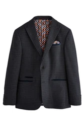 Next Baukastensakko Skinny Fit Anzugsakko Hellblau/Dunkelblau/Grau