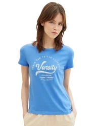 TOM TAILOR T-Shirt Printed Basic Hellblau/Blau