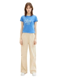 TOM TAILOR T-Shirt Printed Basic Hellblau/Blau