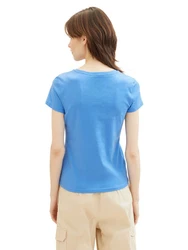 TOM TAILOR T-Shirt Printed Basic Hellblau/Blau
