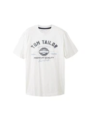 TOM TAILOR T-Shirt mit Logo-Print marine/hellblau/weiß