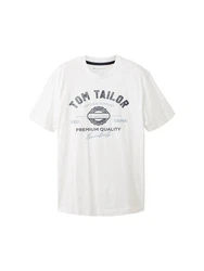 TOM TAILOR T-Shirt mit Logo-Print marine/hellblau/weiß