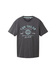 TOM TAILOR T-Shirt mit Logo-Print trkis/hellgrau/dunkelgrau