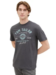TOM TAILOR T-Shirt mit Logo-Print trkis/hellgrau/dunkelgrau