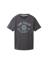 TOM TAILOR T-Shirt mit Logo-Print trkis/hellgrau/dunkelgrau