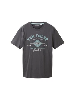 TOM TAILOR T-Shirt mit Logo-Print trkis/hellgrau/dunkelgrau