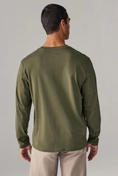 Next Langarmshirt Rundhalsshirt Regular Fit Dunkelgrün