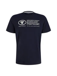 TOM TAILOR T-Shirt marine/weiß
