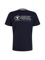 TOM TAILOR T-Shirt marine/weiß