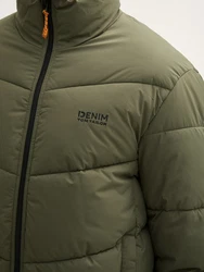 TOM TAILOR DENIM Jacke Puffer Steppjacke Anorak Dunkelgrün/Khaki