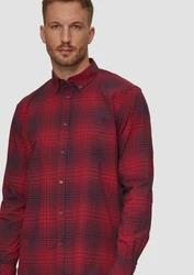 s.Oliver Langarmhemd Regular Fit mit Button-Down-Kragen Dunkelrot/Rot/Lila