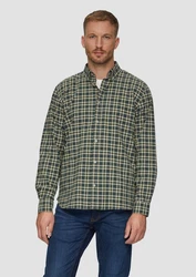 s.Oliver Langarmhemd Regular Fit mit Button-Down-Kragen Dunkelgrün/Grün