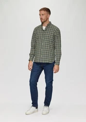 s.Oliver Langarmhemd Regular Fit mit Button-Down-Kragen Dunkelgrün/Grün