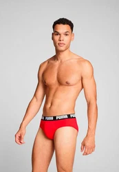 PUMA BODYWEAR BASIC BRIEF Logo Webbund Lila/Rot