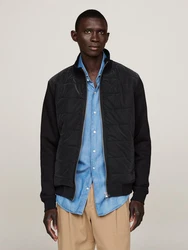 TOMMY HILFIGER Sweatjacke MIX MEDIA ZIP THRU STAND CLR schwarz