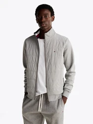 TOMMY HILFIGER Sweatjacke MIX MEDIA ZIP THRU STAND CLR grau/light grau heather