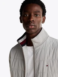 TOMMY HILFIGER Sweatjacke MIX MEDIA ZIP THRU STAND CLR grau/light grau heather