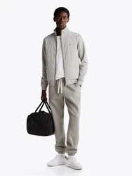 TOMMY HILFIGER Sweatjacke MIX MEDIA ZIP THRU STAND CLR grau/light grau heather