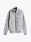 TOMMY HILFIGER Sweatjacke MIX MEDIA ZIP THRU STAND CLR grau/light grau heather