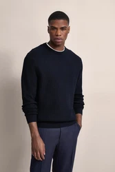bugatti Strickpullover Dunkelblau/Hellblau/Blau