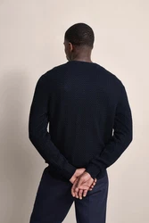 bugatti Strickpullover Dunkelblau/Hellblau/Blau