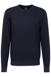 bugatti Strickpullover Dunkelblau/Hellblau/Blau