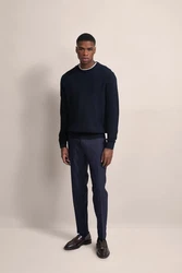 bugatti Strickpullover Dunkelblau/Hellblau/Blau