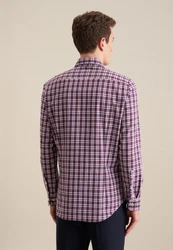 seidensticker Flanellhemd Slim Langarm Button-Down-Kragen Karo Braun/Dunkelrot/Rot/Bordeaux