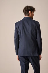 Next Baukastensakko Strukturiertes Slim Fit Sakko mit Schalkragen Dunkelblau/Hellblau/Blau