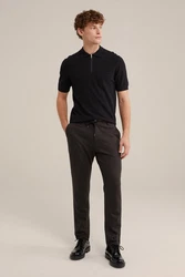 WE Fashion Chinohose Dunkelbraun/Schwarz/Khaki/Bordeaux/Lila/Dunkelrot