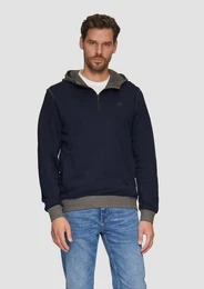 Sweatshirt Hoodie mit Stehkragen und Reiverschluss Logo