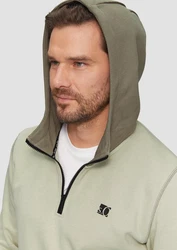 s.Oliver Sweatshirt Hoodie mit Stehkragen und Reißverschluss Logo Khaki/Dunkelgrün/Grün/Hellgrün
