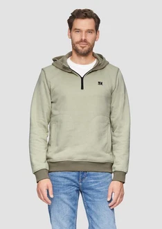 s.Oliver Sweatshirt Hoodie mit Stehkragen und Reißverschluss Logo s.Oliver Sweatshirt Hoodie mit Stehkragen und Reißverschluss Logo