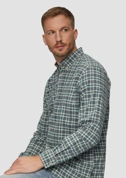s.Oliver Langarmhemd Regular Fit mit Button-Down-Kragen Dunkelgrün/Grün