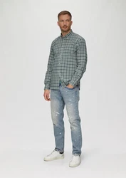 s.Oliver Langarmhemd Regular Fit mit Button-Down-Kragen Dunkelgrün/Grün
