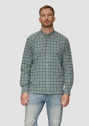 s.Oliver Langarmhemd Regular Fit mit Button-Down-Kragen Dunkelgrün/Grün