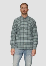 Langarmhemd Regular Fit: Hemd aus Baumwollstretch mit Button-Down-Kragen Artwork