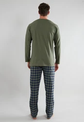 TOM TAILOR Pyjama grün kariert