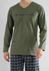 TOM TAILOR Pyjama grün kariert