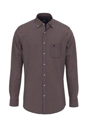 FYNCH-HATTON Hemd Braun/Rot/Dunkelrot/Bordeaux/Hellblau