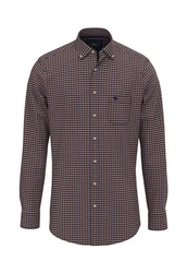 FYNCH-HATTON Hemd Braun/Rot/Dunkelrot/Bordeaux/Hellblau