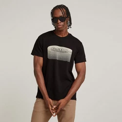G-STAR Shirt Stacked Old Skool Logo R Schwarz/Rot/Dunkelgrau