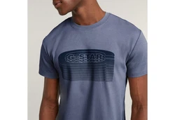 G-STAR Shirt Stacked Old Skool Logo R Blau/Lila/Hellblau/Grau/Braun/Dunkelgrün